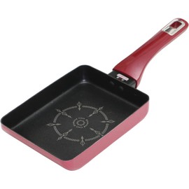 Taniguchi Metal Nonstick Egg Grilled Frying Pan for Gas Fires, 5.1 x 7.1 inches (13 x 18 cm), PFOS PFOA Free Dumplings, Fried Egg Le Dure II, Red