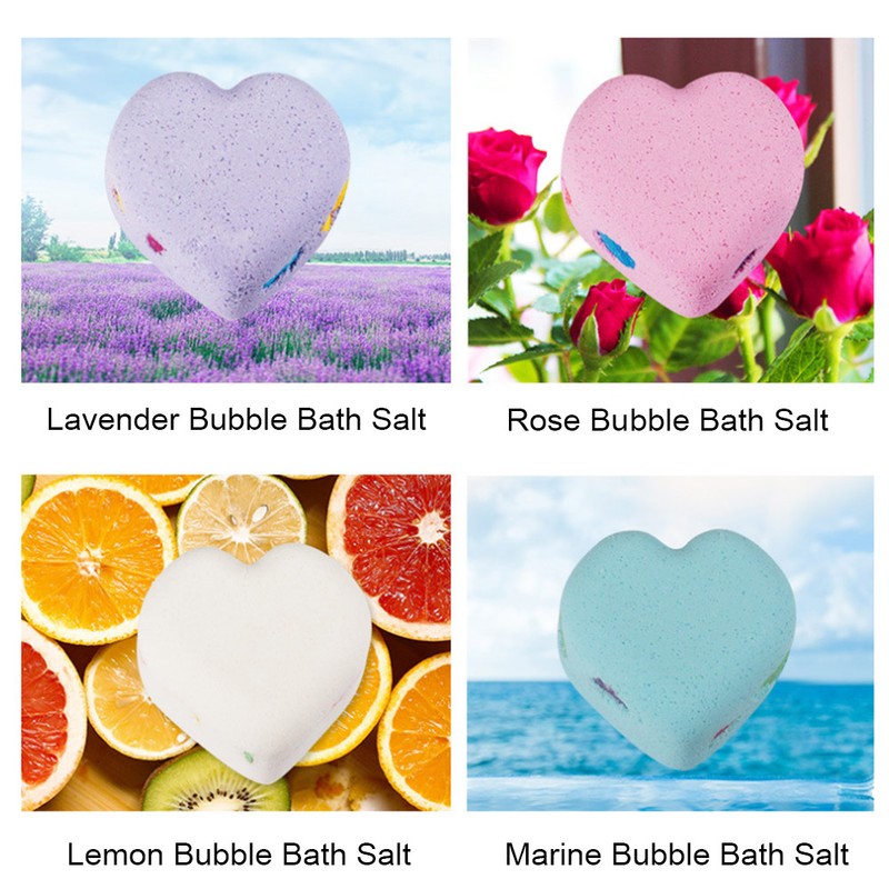 4pcs Heart Shape Bathroom Aromatherapy Body Cleaner Nourishing Moisturizing Bath