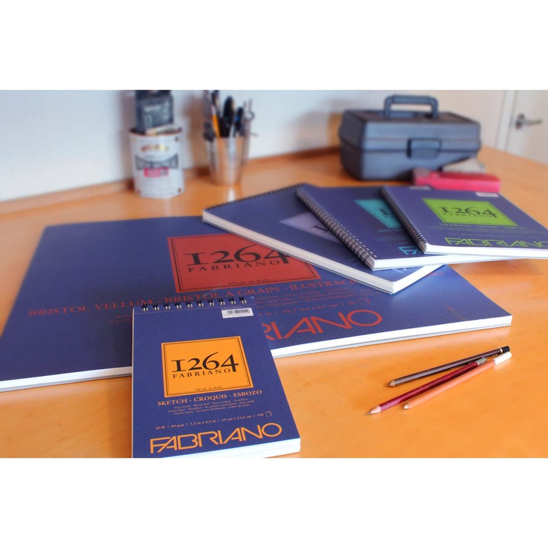 Fabriano 1264 Sketch Pad, 12 x 9, Light Cream