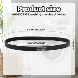 4pcs Wh01X27538 Washer Drive Belt, Rubber Clothes Washing Machine Replacement Part Compatible with Ge AP6328256 PS12299369 4587903 290D1101P005
