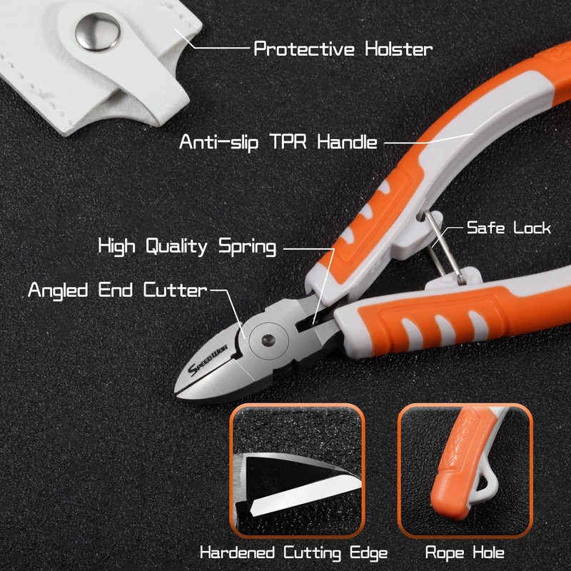 SPEEDWOX Precision Side Cutting Pliers 5" Wire Flush Cutter Ultra