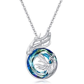 POPLYKE Compass Necklace, Women's 925 Sterling Silver Pendant Necklace, Gift for Women