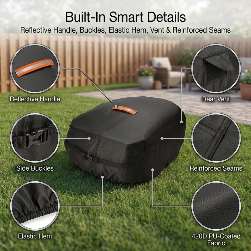 Robot Lawn Mower Cover Waterproof, 420D Outdoor Robotic Mower Cover,