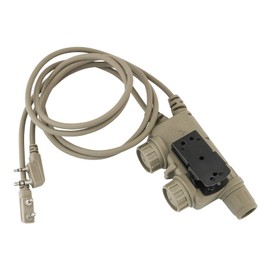 TACGZGJSM V2 U94 Tactical Headsets Dual PTT Push-to-Talk 2pin Kplug Walkie Talkie Headset Connector Cable for UV5R,UV17R etc. (Tan)