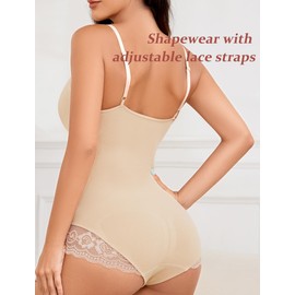 SURE YOU LIKE Shapewear Bodysuit for Women Tummy Control Seamless Full Body Shaper Butt Lift Adjustable Straps