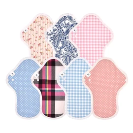 Cloth Napkins, NO 6, Organic Cotton, Set of 7, v15 gm, Basic, Familiar Dots, Gingham and More