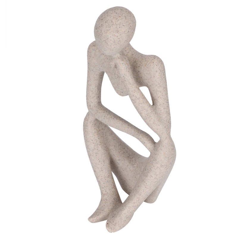 Resin Thinker Sculpture Abstract Statue Collectible Figurine Home Office Desktop