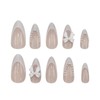 BRDXOOL Women's Nails Bow Nails Almond Nails Bright Colour Nail