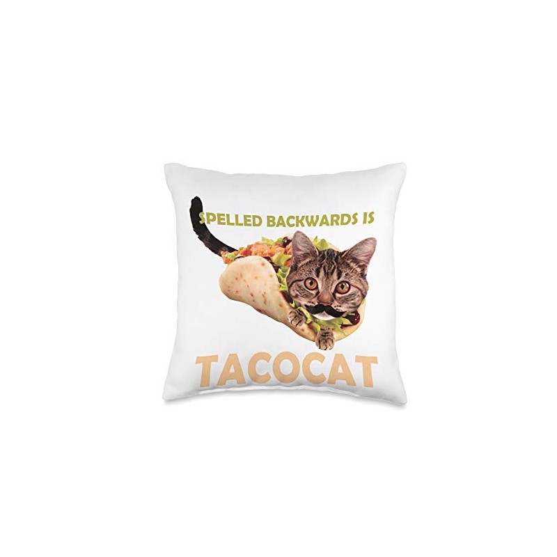 Funny and Cute Taco Cat Spelled Backward Is Tacocat Throw