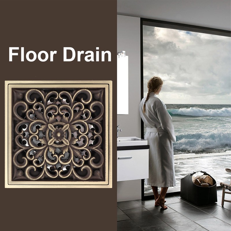 Floor Drain Antique Copper Shower Drain Kit for Home Hotel