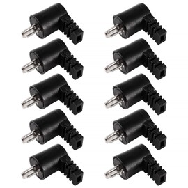 KUOQIY 10 Pieces 90 Degree 2-Pin DIN Speaker Plug, 2-Pin Hi-Fi Speaker Cable Plugs with Screw Connection and Kink Protection, with Screwdriver, for HiFi Speaker Devices