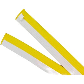 Pandiui23 Professional Taekwondo Karate Judo Belt Double Wrap Martial Arts Stripe Sports Belt (1, White/Yellow, 2.8m)