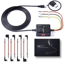 VANTRUE 5 Levels 11.5 Ft USB-C Hardwire Kit with Acc for All Dash Cams, 6 Recording Time Settings, 12V-24V to 5V, 24h Parking Mode, Compatible with USB-C Dash Cam