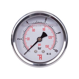 THERMIS Pressure Gauge 358G 1/4 Connection from Rear (0 - 10 bar) 63 mm