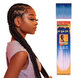 Sensationnel Xpression prestretched braiding hair - 3x xpression 58-inch kanekalon flame retardant smooth yaki braid - 3x x-pression 58 inch (2 pack, 3TBLUE/LBLUE/LAVENDER)