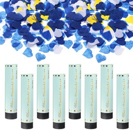 sourcing map 8Pcs Confetti Popper for Wedding, Paper Confetti Happy Birthday Table Scatter Confetti Dots for Birthday Graduation Christmas Party Supplies Decorations, 8" Blue