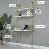 MAIKAILUN White and Gold Desk, 36" Ladder Desk, Wall Mount