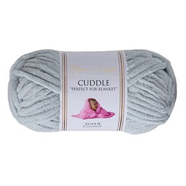 Utopia Crafts Cuddle Super Chunky Chenille Soft Yarn for Knitting and Crochet, 100g - 60m (Light Grey)