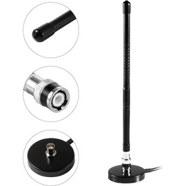 Long Range 27MHz Soft Whip Magnetic Base CB Radio Antenna with PL-259 BNC Male Connector for Cobra Midland Uniden Maxon President Vehicle Car Truck Mobile Handheld CB Radio Police Scanner, Eifagur