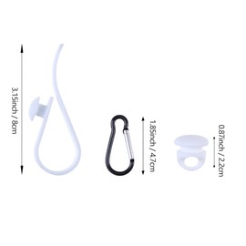 Vagocom Hook Set Charms Accessories for Bogg Bags and Simply Southern Tote - Insert Hook Holder with Small Key Chain Clip for Small & Large Beach Tote - Multiple Color Options(White)