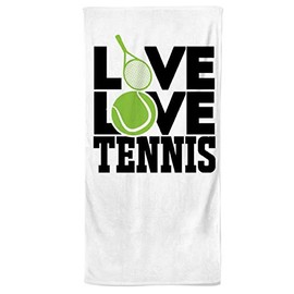 Power Towel The Cool Tennis & Sports Towel with a Message, Various Motivational Quotes, Size 50 cm x 100 cm, Powertowel Microfibre Cotton (Love Love Tennis)