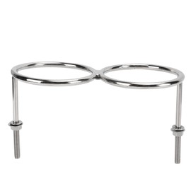 316 Stainless Steel Double Ring Cup Holder with Mounting Nut Washer Solid Anti Tilting for RVs Yachts