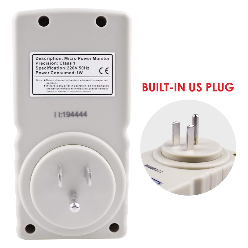 Plug-in Socket Design Power Meter Energy Watt Voltage Current Frequency