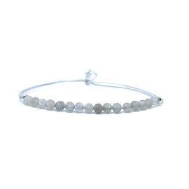 Armband aus 925er Sterlingsilber mit Naturstein-Labradorit-Faden, verstellbar für alle Handgelenksstärken