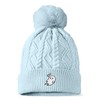 DALIX Heartly Ghost Cable Knit Pom Beanie Soft Stretch Skully