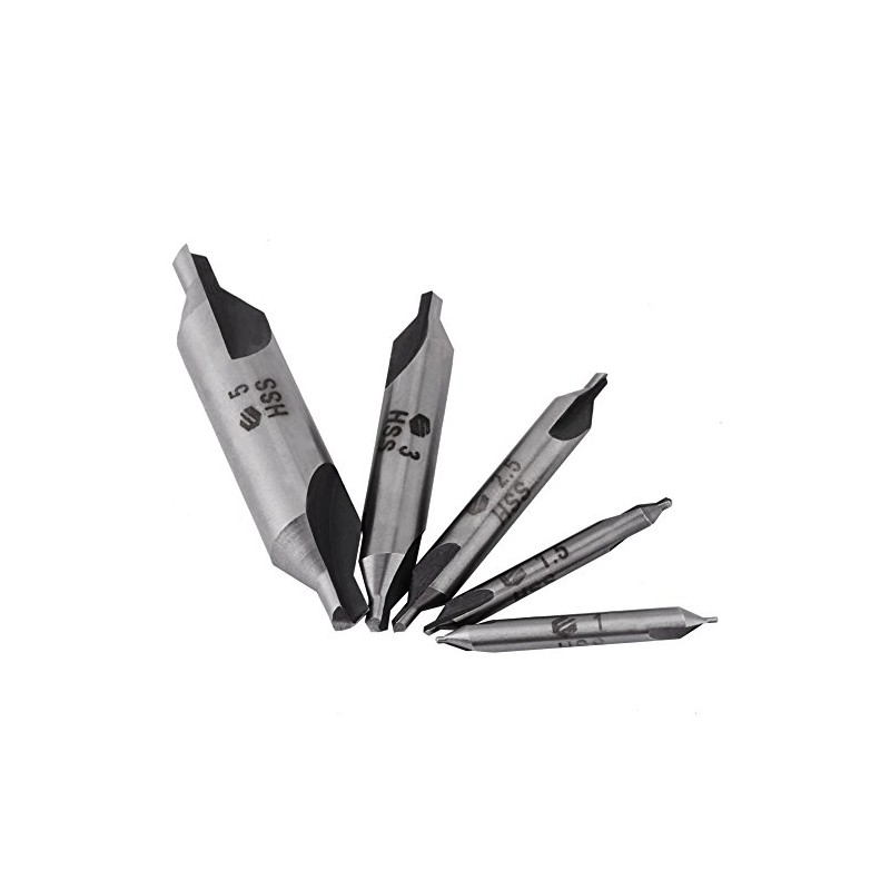 Wifehelper 10pcs Center Drill bits Set 60 Degree Combined Countersink