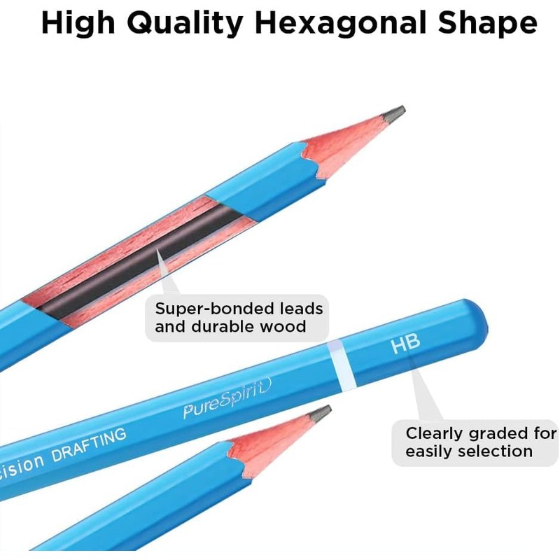 HAIHAOMUM Sketch Pencils for Drawing HB, 144pcs Professional Art Drawing