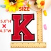 2Pcs 5.0" Red Chenille Letter Patches, Iron On Embroidered Alphabet