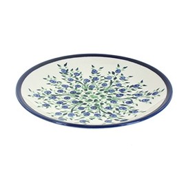 Blue Rose Polish Pottery Porcelain Vine Dessert Plate