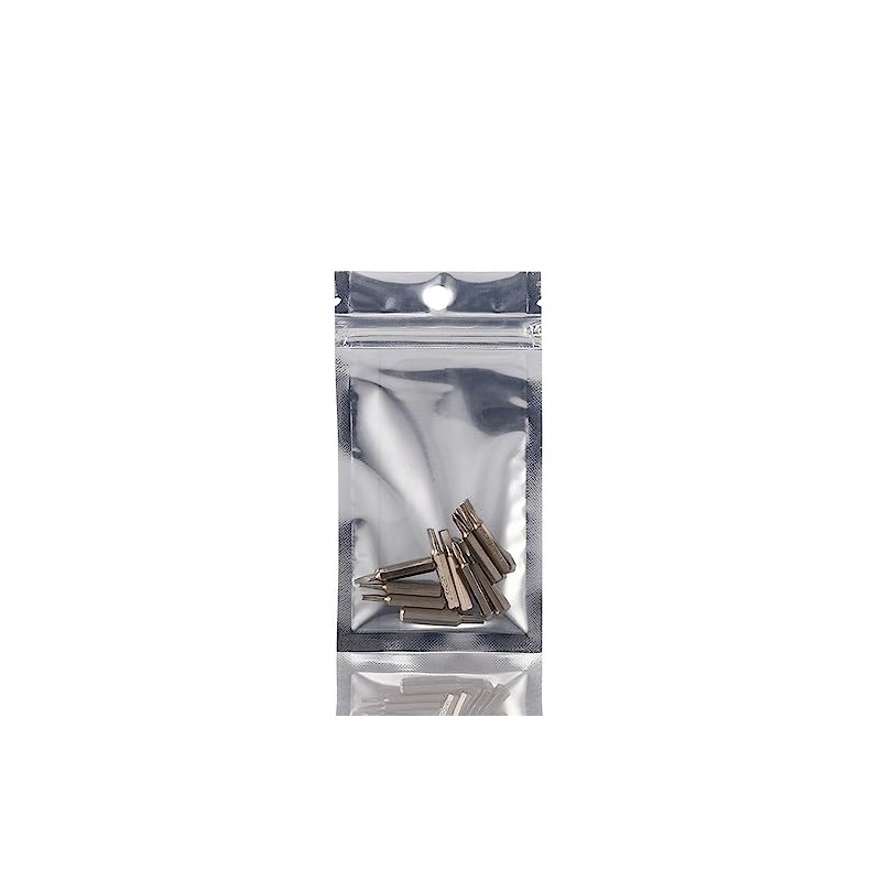 Pack of 100 Foil Bags, Resealable Odour-Proof Bags, Flat Bag