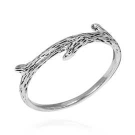 AeraVida Everyday Nature's Tree Branch .925 Sterling Silver Ring | Elegant Wedding Rings For Women | Casual Comfort Fit Silver Rings for Women | Couple Unisex Ring | Sterling Silver Rings Sizes (6)