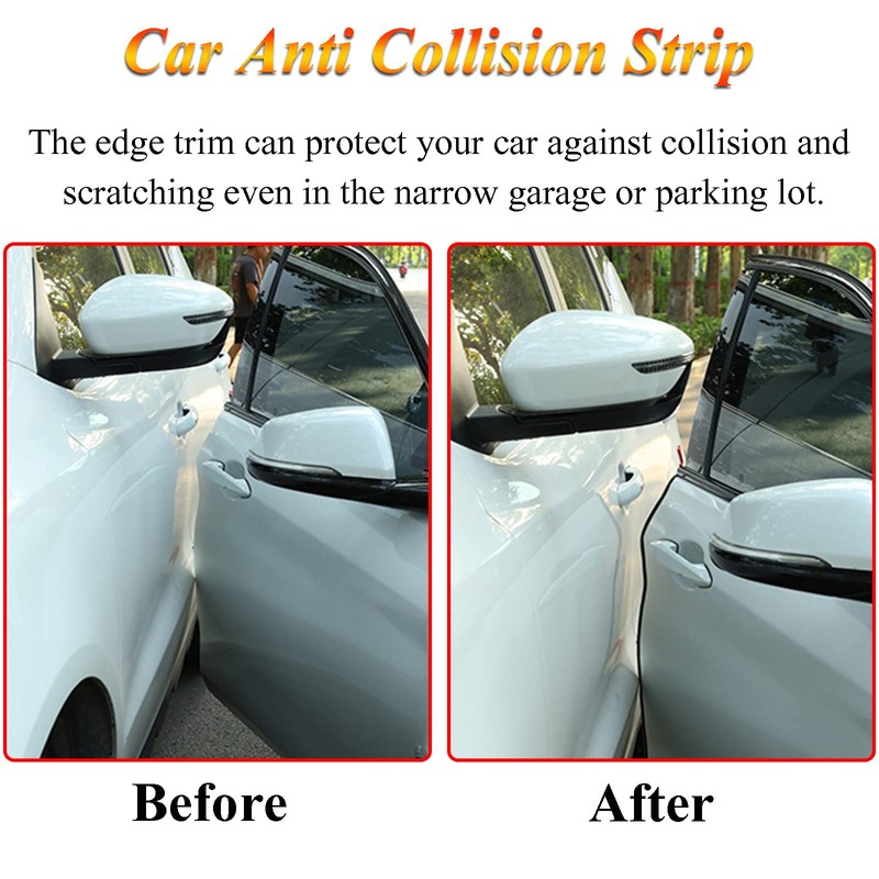 AcbbMNS 32.8Ft (10M) Universal Car Door Edge Guards, White, Rubber,