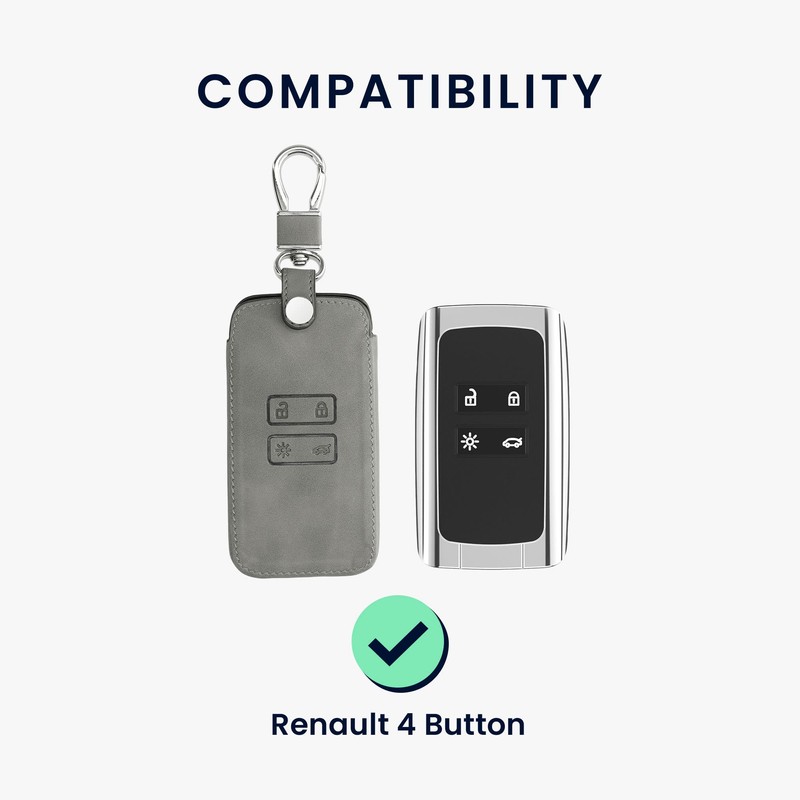 kwmobile Car Key Case Compatible with Renault 4-Button Smartkey Car