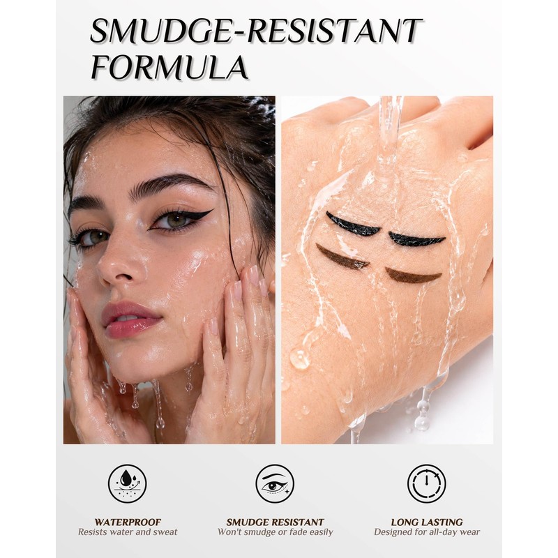 SUMEITANG Black Winged Eyeliner Stamp Pen, Dual Head 90° Rotating