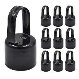 Zhupoub (10 Pack) Chain Link Fence Loop Caps, 2"(1-7/8" OD) x 1 3/8" Eye Top Rail Cap, Black