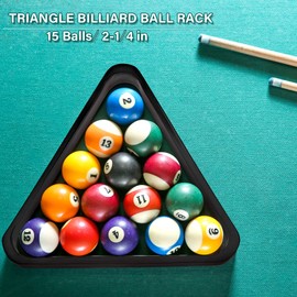 Skylety 2 Pieces Wooden Billiard Ball Rack Solid Wood 2-1/4 inches Billiard 8-Ball Triangle Rack and 9-Ball Diamond Billiard Rack for Billiard Pool Table (Black)