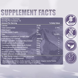 Pure Himalayan Shilajit Gummies for Men & Women - 100% Natural & Organic | 85+ Trace Minerals & Fulvic Acid | 30 Count | Individually Packaged