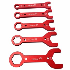 JMSMSH Aluminum AN Combination Wrench Set 5 (Red,AN4 AN6 AN8 AN10 AN12 AN16