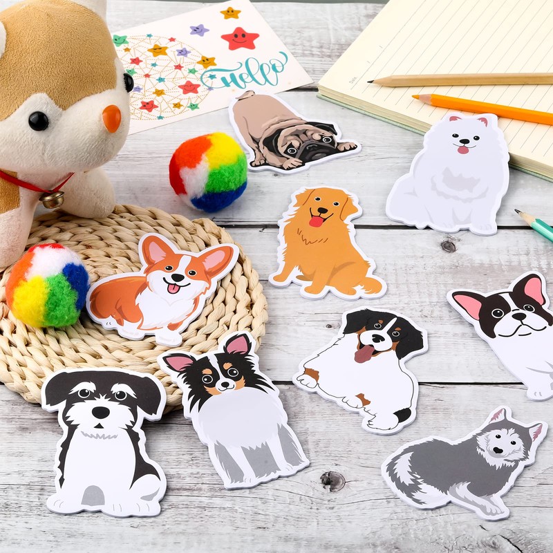 Hotop 36 Pads Cute Dog Sticky Notes Dog Notepads Bulk