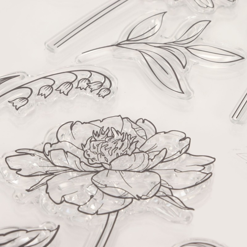 6pcs Clear Stamps Innovative Decorative Flower TPR Clear Stamps for