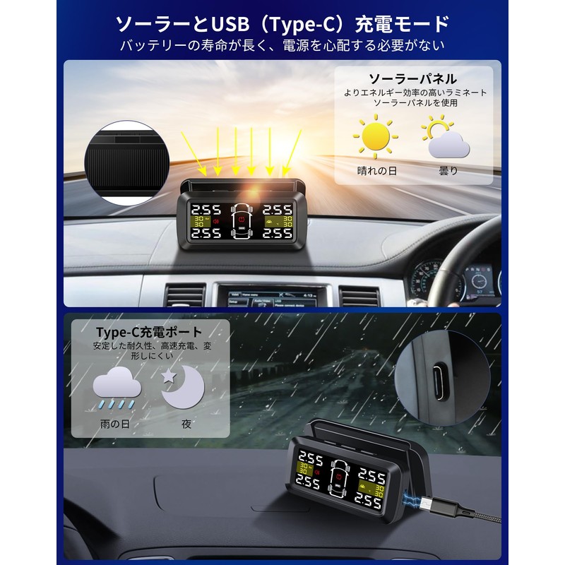 Jelkuz tpms Air Pressure Sensor, 2/4 Wheel Modes, Separated Stand,