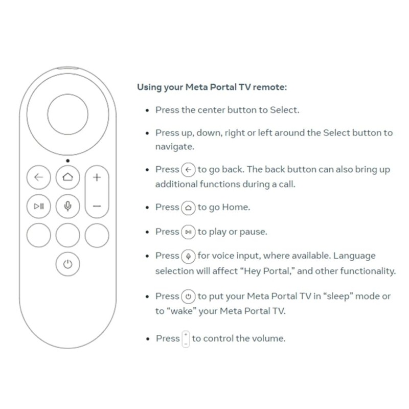 NTQinParts Voice TV Remote Control Controller Replacement for Portal TV