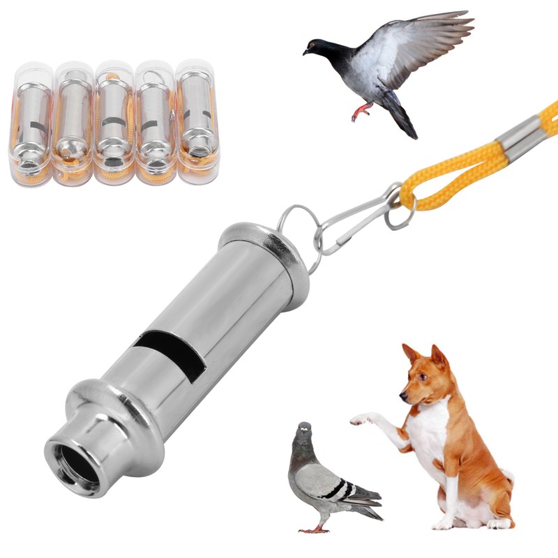 Stainless Steel Ultrasonic Pigeon Whistle with Lanyard for Dog Bird