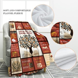 Jekeno Blanket Gifts for Book Lovers Women Girls, Reading Gifts Blankets for Book Lovers, Bookish Gift for Readers, Reading Librarian Gift Blanket 50"x60"