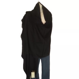 TDbN | Tribal Designs by Neela 100% Cashmere | A+ Himalayan Shawl | Lightweight | Twill | Handloomed | Black
