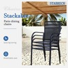 Patio Dining Chairs Set of 2, Black Stackable Outdoor Dining